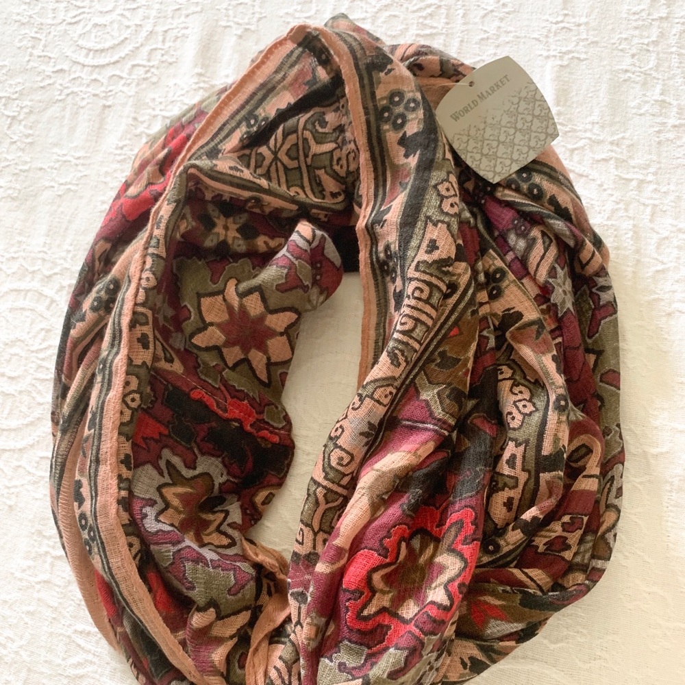 World Market patterned infinity scarf